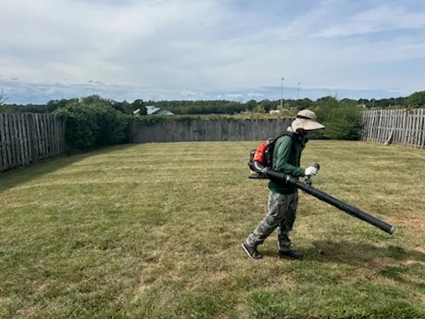 Lawn care professional working